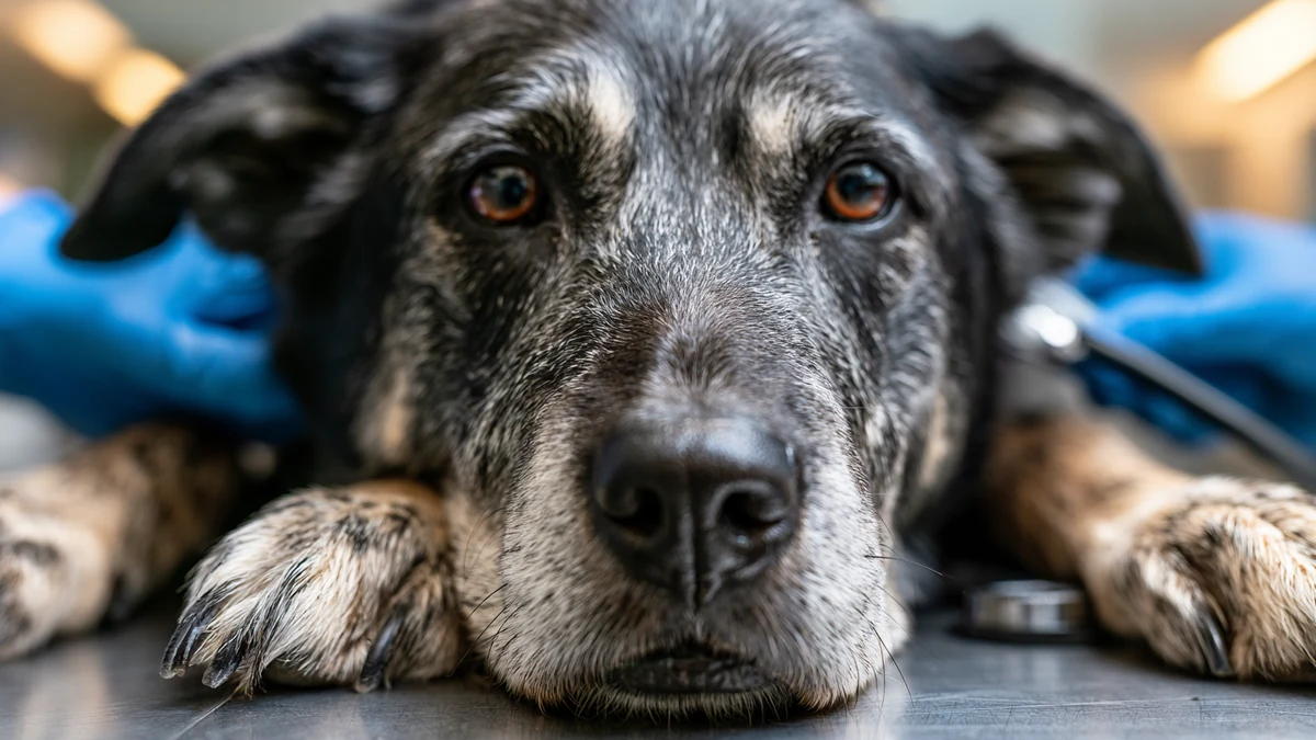 Pes při vyšetření u veterináře