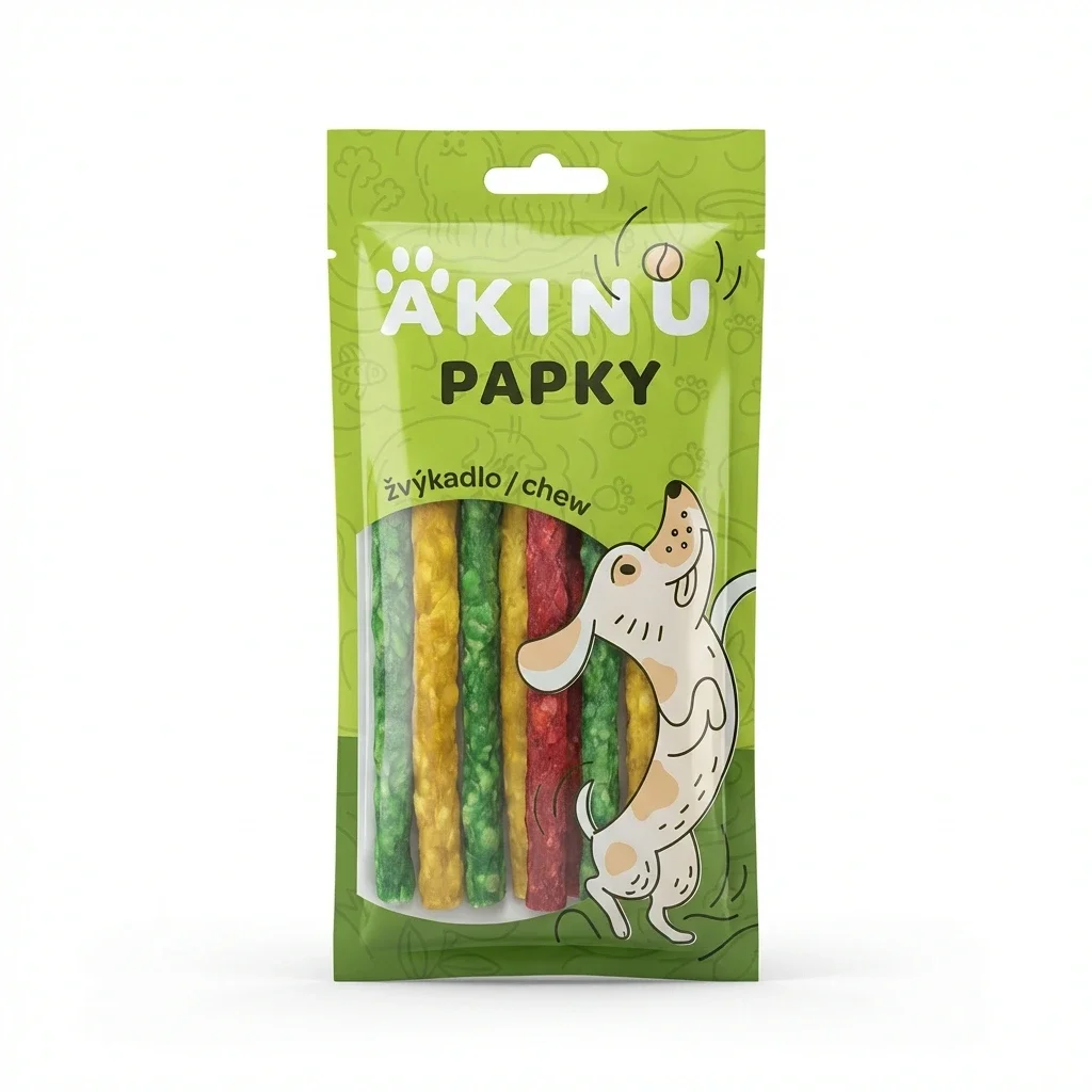 Akinu Tyčinky pamlsek pro psy vícebarevné žvýkací 12,5 cm 9 ks