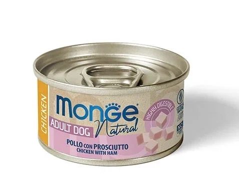 MONGE Dog Natural kuře,šunka 95g/24bal